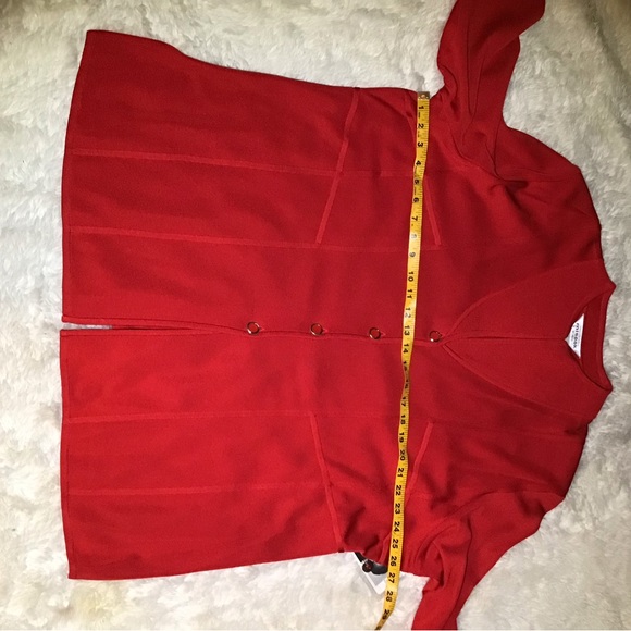 Misook red knitted jacket size 2X - Picture 7 of 9